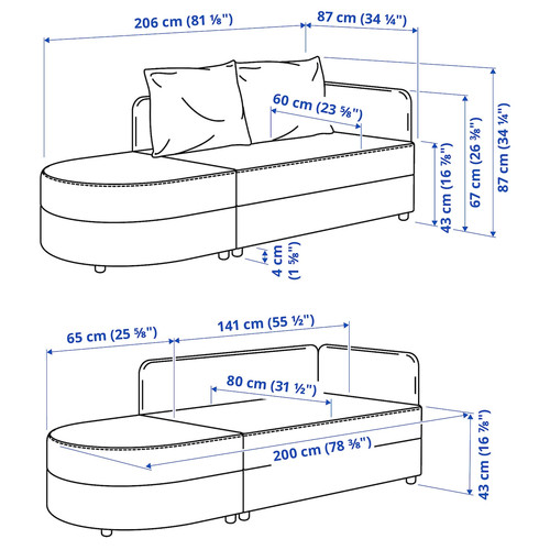 LINDÅKRA 2-seat sofa-bed, Knisa bright orange