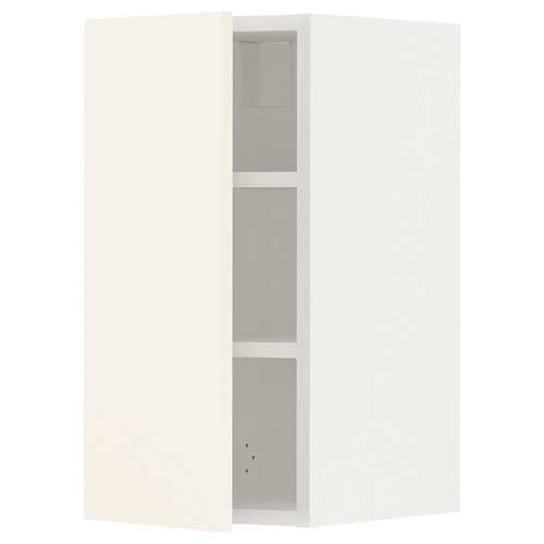 METOD Wall cabinet with shelves, white/Vallstena white, 30x60 cm