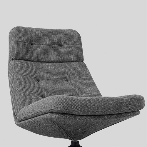 HAVBERG Swivel armchair, Lejde grey/black