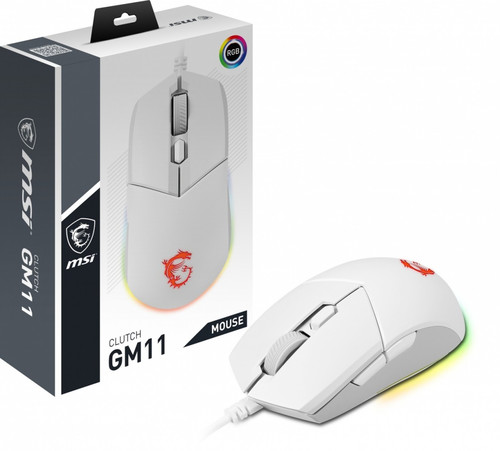 MSI Optical Wired Gaming Mouse Clutch GM11, white