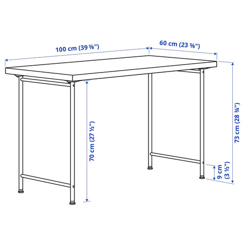 LINNMON / SPÄND Desk, white stained oak effect/white, 100x60 cm