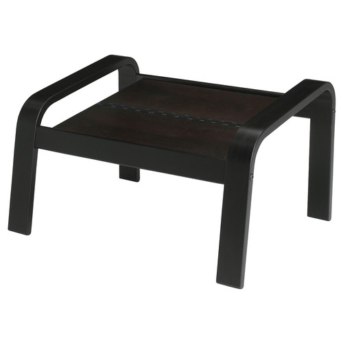 POÄNG Footstool frame, black-brown