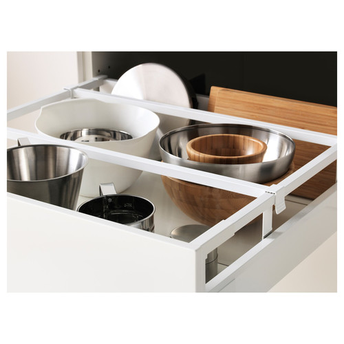 METOD / MAXIMERA High cabinet with drawers, white/Veddinge grey, 60x60x140 cm