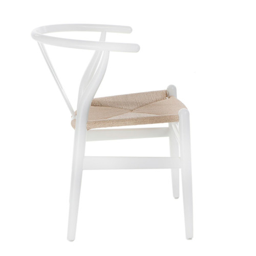 Dining Chair Wicker Natural, white