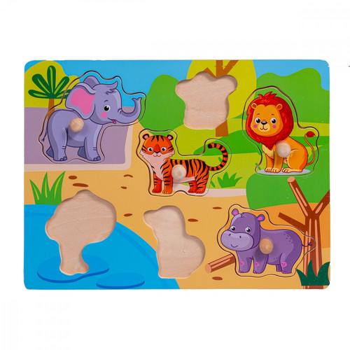 Smily Play Wooden Puzzle Zoo18m+