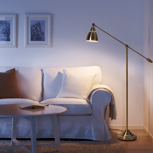 BAROMETER Floor/reading lamp, brass-colour
