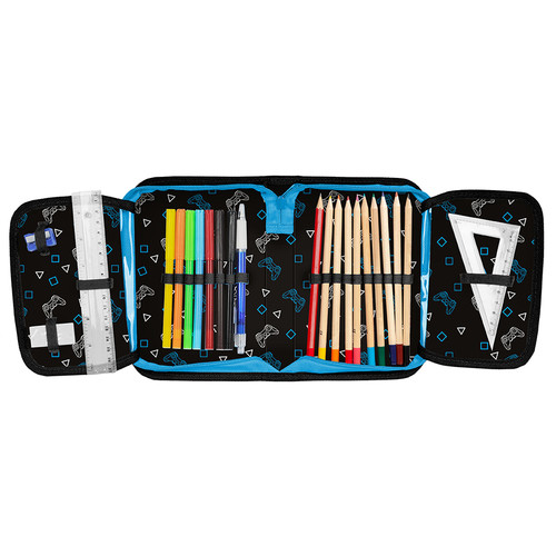 Pencil Case with School Accessories Game Pad