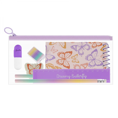 School Set Pencil Case with Accessories Pastel