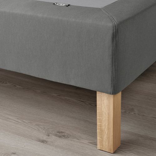 LYNGÖR Sprung mattress base with legs, dark grey, 90x200 cm