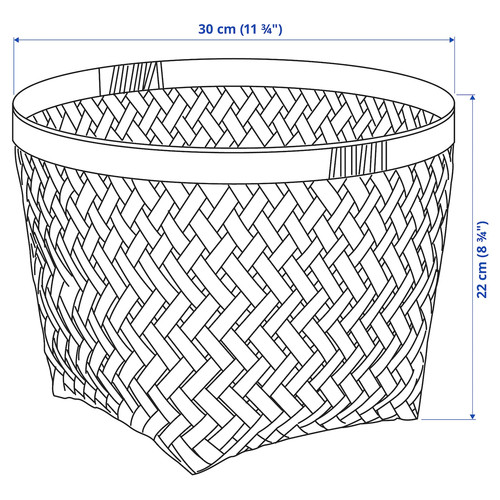 SALUDING Basket, handmade bamboo, 30 cm