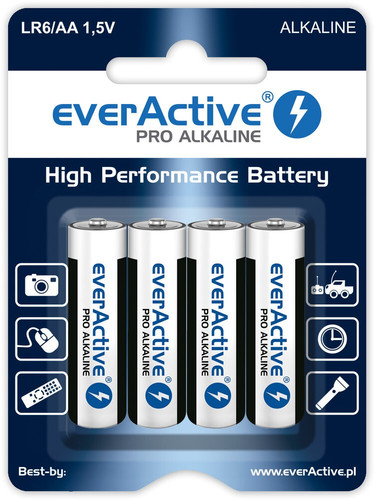 EverActive Pro Alkaline LR6/AA Batteries 4 Pack