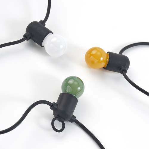 SOLVINDEN LED lighting chain with 12 bulbs, battery-operated/outdoor multicolour