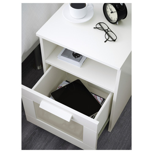 BRIMNES Nightstand, white, 39x41 cm