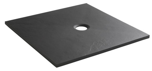 Resin Shower Tray Cooke&Lewis 80 x 80 cm, black