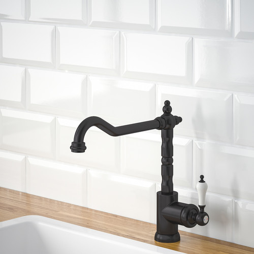 GLITTRAN Kitchen mixer tap, brushed black metal