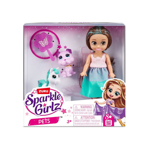 ZURU Sparkle Girlz Doll Princess 4.7' with Pet 3+