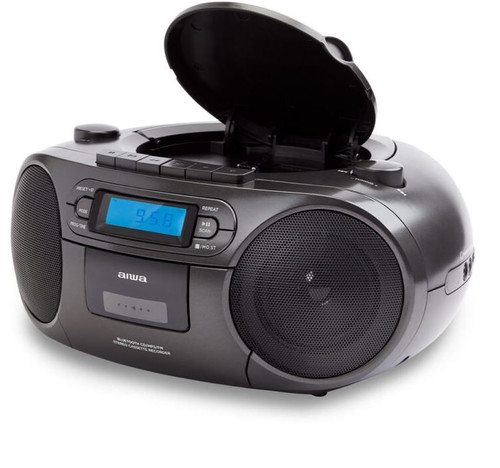 AIWA Radio, CD & Casette Player with USB & Bluetooth Boombox BBTC-550BK