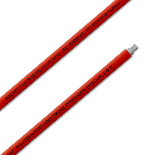 Qoltec Photovoltaic Solar Cable 4mm2 100m, red