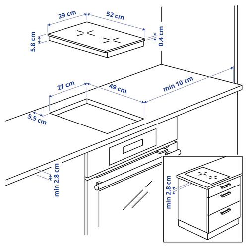 VÄLBILDAD Induction hob, black IKEA 300 black, 29 cm