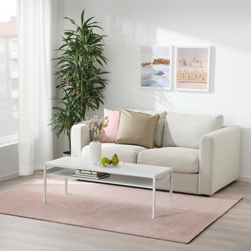 KNARDRUP Rug, low pile, pale pink, 160x230 cm