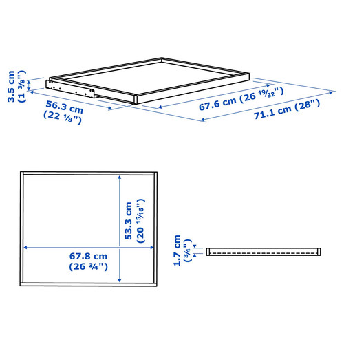 KOMPLEMENT Pull-out tray, white stained oak effect, 75x58 cm