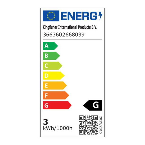 Diall LED Bulb C35 E27 3W 250lm, frosted, warm white