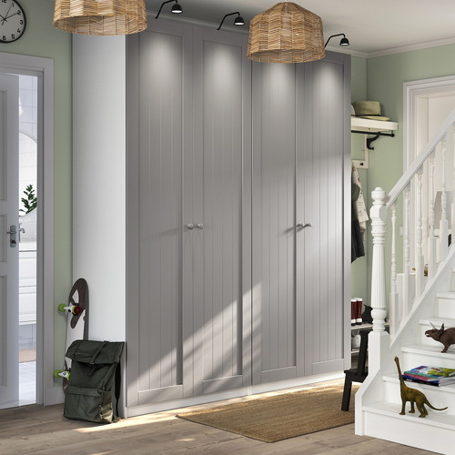 PAX / GULLABERG Wardrobe combination, white/grey, 200x60x236 cm