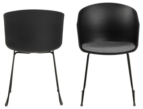 Chair Moon 40, black, grey seat pad