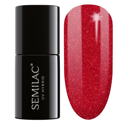 SEMILAC Hybrid Gel Polish 025 Glitter Red - 7 ml