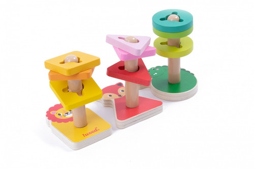 iWood Wooden Stacking Toy Animals 12m+