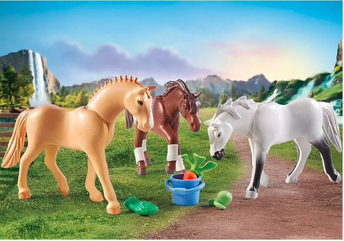 Playmobil Three Horses with Saddles 5+