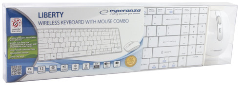 Esperanza Wireless Keyboard & Mouse Set 2.4GHz EK122K, white