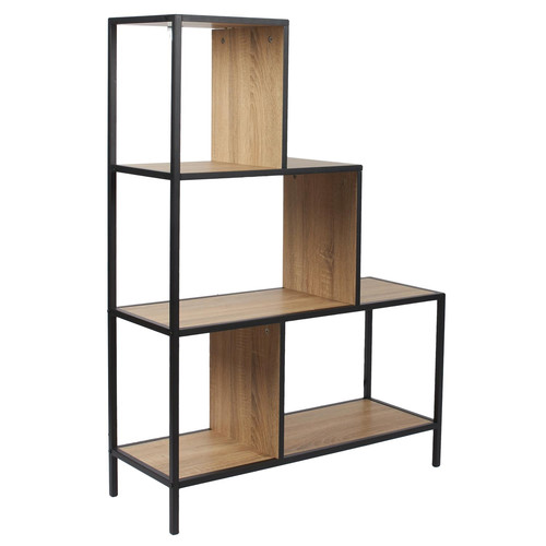 Shelving Unit Stairs Edison M, natural/black