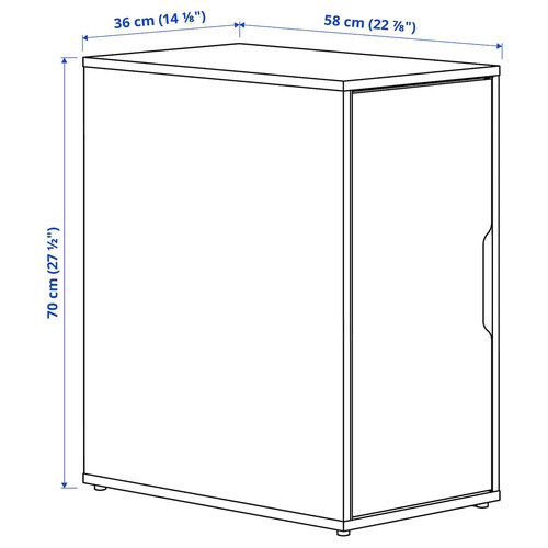 ALEX Storage unit, white stained/oak effect, 36x70 cm