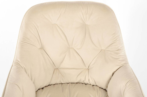 Glamour Chair with Armrests EMMA, velvet, beige