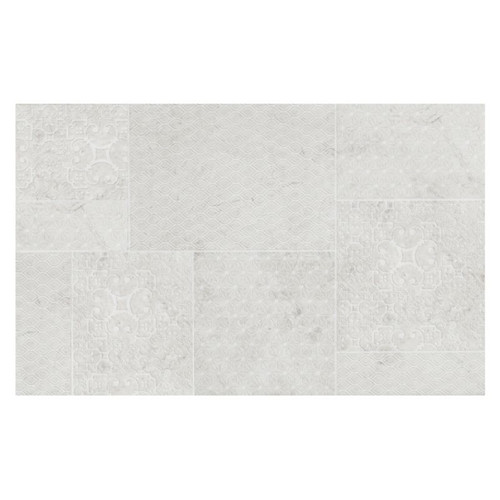 Decorative Tile Commo Cersanit 25 x 40 cm, white/grey, 1.2 m2