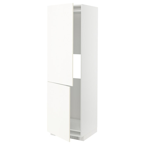 METOD Hi cab f fridge or freezer w 2 drs, white/Vallstena white, 60x60x200 cm