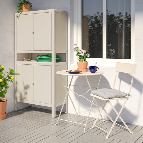 KOLBJÖRN Cabinet in/outdoor, beige, 80x161 cm