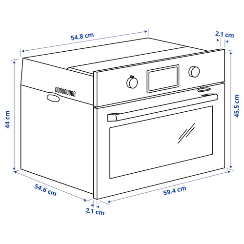 FORNEBY Microwave combi with forced air, IKEA 500 stainless steel colour