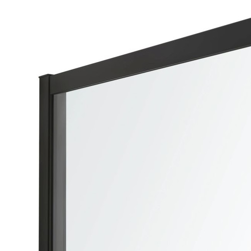 GoodHome Walk-in Shower Panel Ahti 100cm, chrome/black