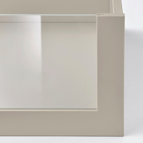 KOMPLEMENT Drawer with glass front, beige, 75x58 cm