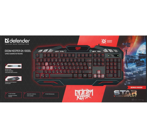 Defender Wired Gaming Keyboard Doom Keeper GK-100GL, black