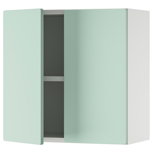 SMÅSTAD Wall cabinet, white light green/with 1 shelf, 60x32x60 cm