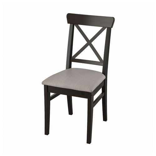 INGOLF Chair, brown-black/Nolhaga grey-beige