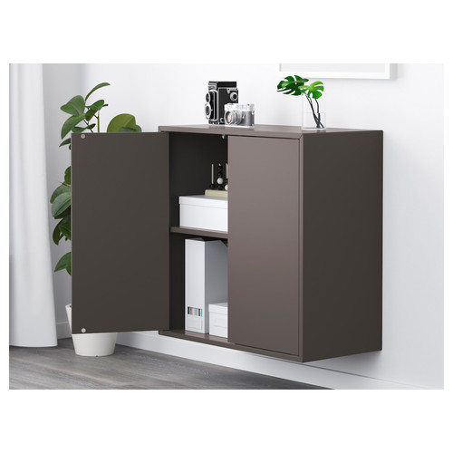 EKET Wall-mounted shelving unit, dark grey, 70x35x70 cm