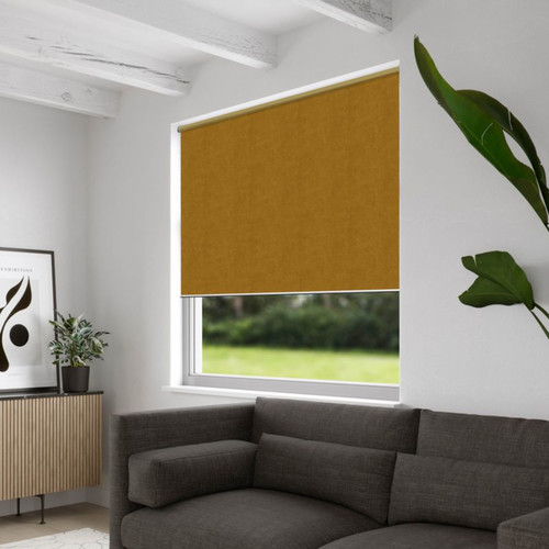 Block-out Roller Blind Velvet 42 x 180 cm, yellow ocher