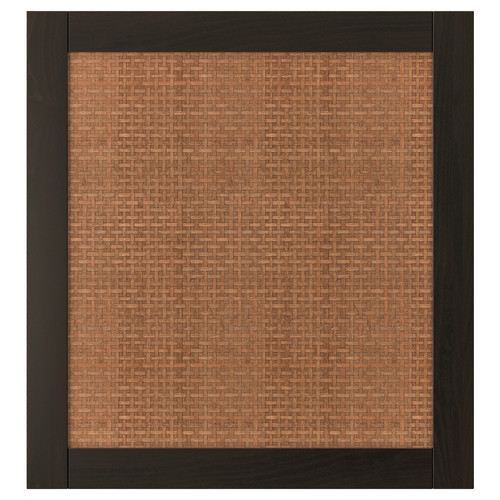 STUDSVIKEN Door, dark brown/woven poplar, 60x64 cm