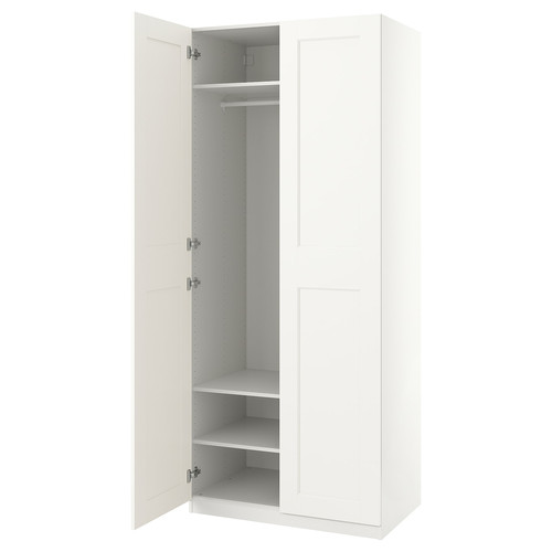 PAX / GRIMO Wardrobe, white/white, 100x60x236 cm