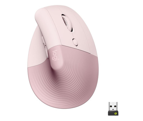 Logitech Optical Wireless Mouse Lift Rose Right Handed 910-006478