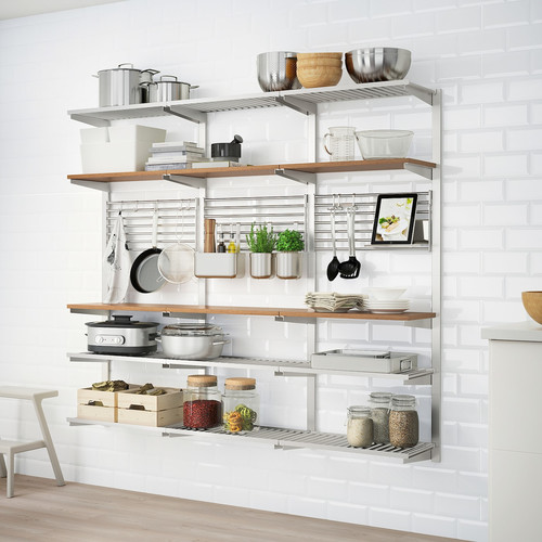 KUNGSFORS Suspension rail with shelf/wll grid